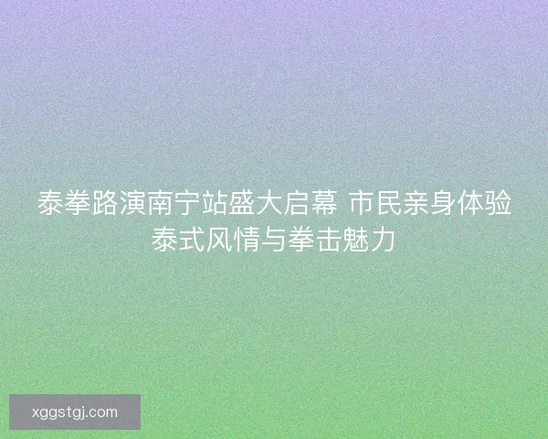 泰拳路演南宁站盛大启幕 市民亲身体验泰式风情与拳击魅力